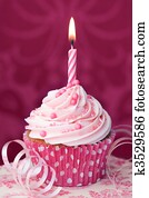 Pink birthday cupcake Pink birthday cupcake