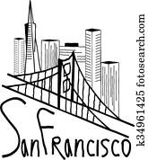 san francisco skyline illustration san francisco skyline illustration