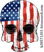American flag skull American flag skull