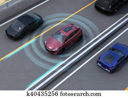 Autonomous car concept illustration Autonomous car concept illustration