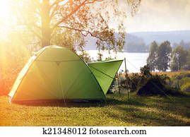 	Camping, em, a, floresta