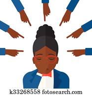 culpable, mujer mirar, abajo.