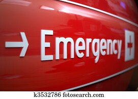 EMERGENCY SIGN AT A HOSPITAL. 