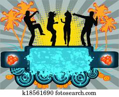 gesellschaft, von, glücklich, junge leute