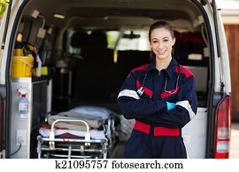 happy female paramedic happy female paramedic
