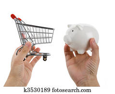 Shopping cart and Piggy bank