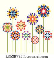 Vector colorful abstract flowers Vector colorful abstract flowers