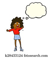 漫画 女 持つこと 悩み 歩くこと 中に かかと で 考え泡 クリップアート 切り張り イラスト 絵画 集 K2672 Fotosearch