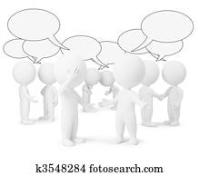 3d, piccolo, persone, -, discussione