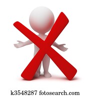 3d small people - negative symbol