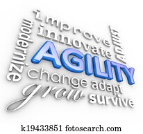 Agility Words 3d Collage Modernize Improve Innovate Change Agility Words 3d Collage Modernize Improve Innovate Change
