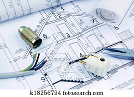 blueprint for a house. electrical