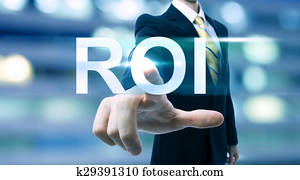 Businessman pointing at ROI