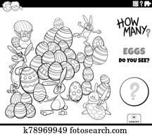 counting Easter eggs educational game color book counting Easter eggs educational game color book