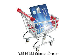 Credit card in a shopping trolley
