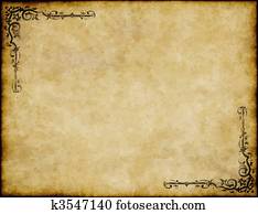 great background of old parchment paper texture with ornate design