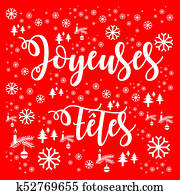 Happy Holidays illustration in French with a red background Happy Holidays illustration in French with a red background