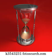 Hourglass on red