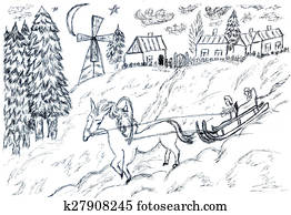 Rural Landscape Sketch Rural Landscape Sketch