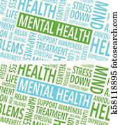 saúde mental, palavras, fundo