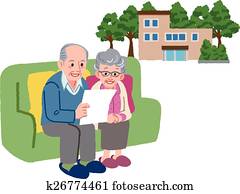 Senior couple planning to move their retirement home