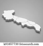 3d, מפה, אזור, של, איטליה, דפוסית, ל, שלך, עצב