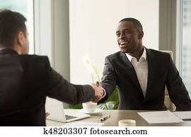 aantrekkelijk, afrikaan, zakenman, en, kaukasisch, businesspartner, ha