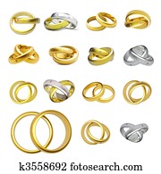 Collection of gold wedding rings Collection of gold wedding rings
