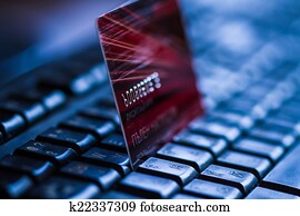 Credit card on keyboard