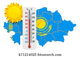 Heat in Kazakhstan concept. 3D rendering Heat in Kazakhstan concept. 3D rendering