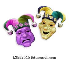 Mardi Gras comedy tragedy masks Mardi Gras comedy tragedy masks