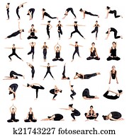 Pretty young woman training yoga