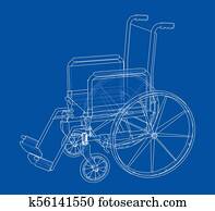 Sketch of wheelchair Stock Illustration | k56141554 | Fotosearch