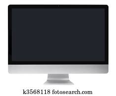 liso, monitor, computador pc