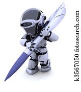 robot with pen robot with pen