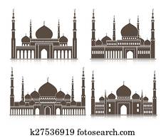 satz, von, buntes, moschee, oder, masjid satz, von, buntes, moschee, oder, masjid