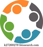 team, van, vier, mensen., concept, van, groep mensen, vergadering, samenwerking, en, groot, work.