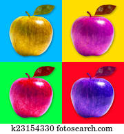 Apple pop art style Apple pop art style