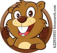 Beaver giving thumb up Beaver giving thumb up