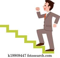 Businessman climbing the stairs Businessman climbing the stairs