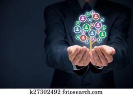 cliente, ou, empregados, cuidado, conceito