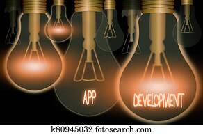 Conceptual hand writing showing App Development. Business photo text Development services for awesome mobile and web experiences. Conceptual hand writing showing App Development. Business photo text Development services for awesome mobile and web experiences.