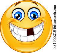 Emoticon with missing teeth Emoticon with missing teeth