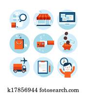 Flat icons for online shopping Flat icons for online shopping