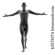 gewinner, mann, auf, a, weißer hintergrund