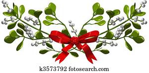 mistletoe with ribbon mistletoe with ribbon