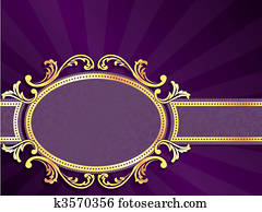 Purple and gold horizontal label