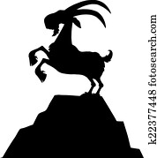 schwarz, ziege, silhouette schwarz, ziege, silhouette
