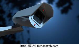 Surveillance Camera In The Night-time Surveillance Camera In The Night-time