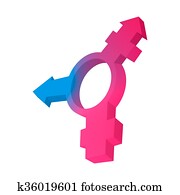 Transgender sign cartoon icon